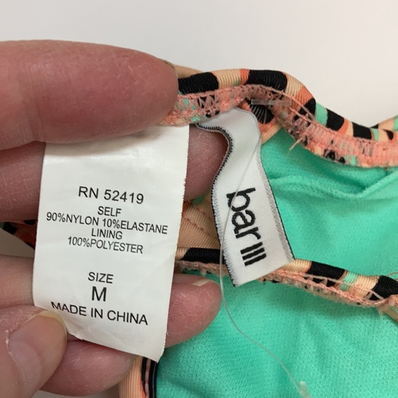 🌞NWT Bar III peachw/leopard print triangle top set A-69 - Picture 3 of 8